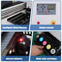 Impresora plana UV A3, 1 año de garantía, tinta UV CMYK colorida, máquina de rollo a rollo de cama plana para taza de cuero de madera