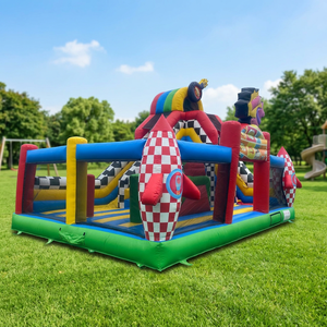 Castello Gonfiabile Commerciale a Tema Cartoni Animati per Bambini con Scivolo e Parete da Arrampicata, Ideale per Noleggio Esterno - Product Image 3