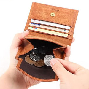 Japanese Style Coin Purse 5 Inch Genuine Leather Bi Fold With <b>Lock</b> Closure For Everyday Use - Product Image 4
