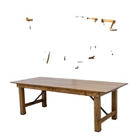 Table de ferme rustique pliante en pin massif, table rectangulaire pour réception, location pour événements de mariage, table de banquet moderne