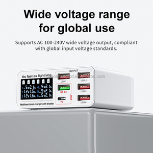 Station de charge <span class=keywords><strong>USB</strong></span> 6 ports LCD 40W, chargeur rapide pour smartphones QC2.0 QC3.0 5V/1A 5V/2.4A, hub <span class=keywords><strong>USB</strong></span> électrique pour plusieurs appareils - Product Image 2