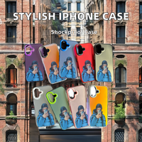 Conception de dessin animé à la mode pour étui iPhone pour 14 15 17 PRO MAX comprenant une poignée de téléphone Protection contre les chocs citation de voyage sac OPP
