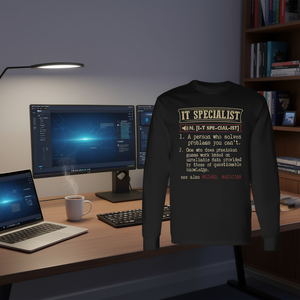 T-shirt à manches longues avec définition de dictionnaire du spécialiste informatique – Vêtement promotionnel - Product Image 3