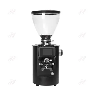 Molinillo de café eléctrico Digital multifuncional de 83mm, máquina plana chapada en titanio para ventas, molinillo de granos de café Espresso