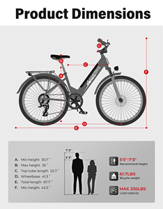 SAMEBIKE marque puissant 26 ''intégré 36V batterie au Lithium en acier à haute teneur en carbone femmes trajet vélo <span class=keywords><strong>de</strong></span> <span class=keywords><strong>ville</strong></span> électrique - Product Image 6