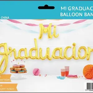 スペイン語の手紙卒業バルーン卒業パーティーの装飾アルミニウムフィルムバルーン卒業シーズンバルーンバナーの装飾