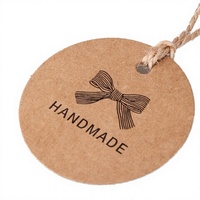 Étiquettes suspendues rondes en papier de style vintage personnalisées avec ficelle pour sacs cadeaux, vêtements pour enfants, jeans, chaussures