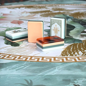 Low MOQ 4 Layer American Tile Portable 160 Cards Acrylic <strong>Mahjong</strong> <strong>Set</strong> for Outdoor Party - Product Image 2