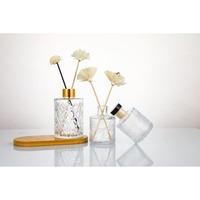 Prix d'usine – Bouteille diffuseur cylindrique conique de luxe en verre vide de 100 ml avec bouchon à vis pour emballage de parfum d'intérieur (vente en gros)