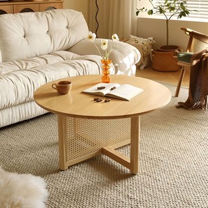 <b>Wood</b> Round Coffee <b>Table</b> Handmade <b>Solid</b> <b>Wood</b> <b>Top</b> Living Room Balcony Use - Product Image 1