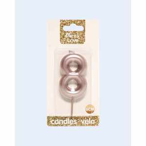 Party Love <b>Rose</b> <b>Gold</b> Number 8 <b>Candle</b> 6Cm Birthday <b>Candles</b> - Product Image 2