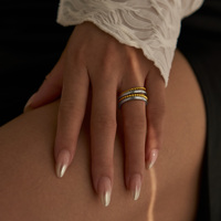 Nouvelle bague Dazan 2027 HOT INS en acier inoxydable plaqué or PVD 18 carats, style bohème, à quatre couches de perles, bijoux unisexes mixtes pour couple