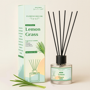 Lemongrass Reed Diffuser Gift Set with Premium Fragrance Oil Bottle and Black Reed <b>Sticks</b> Elegant Home Scent Collection - Product Image 2