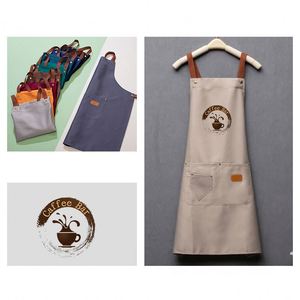Xq655 Canvas <b>Kitchen</b> Waterproof and Oil Proof Adjustable Waiter Custom Cafe <b>Apron</b> - Product Image 4