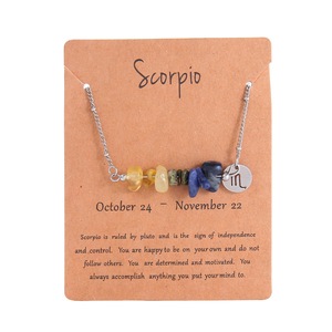 Elegante Collar con Colgante de los 12 Signos del Zodiaco con Cuentas de Piedras Naturales, Collar de Cristal Curativo de Leo, Virgo, Regalos de Cumpleaños - Product Image 5