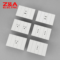 Interruptor de Pared Plano con Certificación CE ROHS Serie P de EE. UU. e Italia, Interruptor de Luz para el Hogar con Diseño Moderno ZA