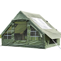 Tente gonflable de 6 m², grande tente de camping portable quatre saisons, ouverture automatique rapide, 1 hublot, ouverture pour poêle, imperméable, Oxford