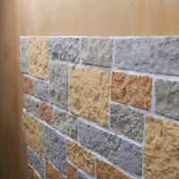 Imperméable à l'eau 3D PU Pierre Château Roche Placage PVC Panneaux Muraux Ignifuge Polyuréthane Décor À La Maison pour Salon à Usage Domestique
