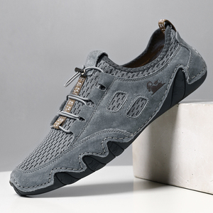 Chaussures <span class=keywords><strong>de</strong></span> sport d'été respirantes pour hommes, chaussures en maille <span class=keywords><strong>de</strong></span> cuir cousues <span class=keywords><strong>de</strong></span> grande taille, chaussures tendance pour hommes version coréenne - Product Image 3