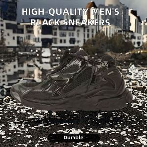 Men's Designer Casual <b>Sneakers</b> Black Fashion Shoes Lace-Up Closure Light Weight Cushioning Anti-Odor Mesh for Winter Walking - Product Image 2