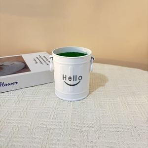 ถังพลาสติกสีขาว Paulon ลายกวางและลาย Hello สำหรับตกแต่งบ้าน ใช้บนโต๊ะ - Product Image 3