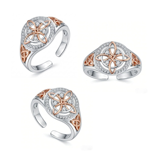 <span class=keywords><strong>Anillo</strong></span> <span class=keywords><strong>de</strong></span> cobre con circonitas, diseño intrincado <span class=keywords><strong>de</strong></span> <span class=keywords><strong>nudo</strong></span> <span class=keywords><strong>de</strong></span> <span class=keywords><strong>bruja</strong></span>, joyería <span class=keywords><strong>de</strong></span> lujo para mujer, venta al por mayor - Product Image 1