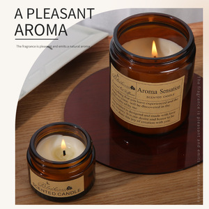 Vela aromática de cera de soja multiaroma semielaborada DIY en frasco de vidrio, hecha a mano con ambiente acogedor - Product Image 2