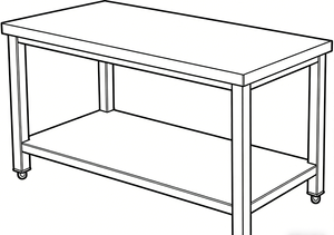Mesa de Trabajo de Acero Inoxidable, Mesa de Trabajo de Metal Resistente de 2 Niveles, Estación de Trabajo Comercial para Cocina, Garaje, Restaurante, Patio Trasero - Product Image 5