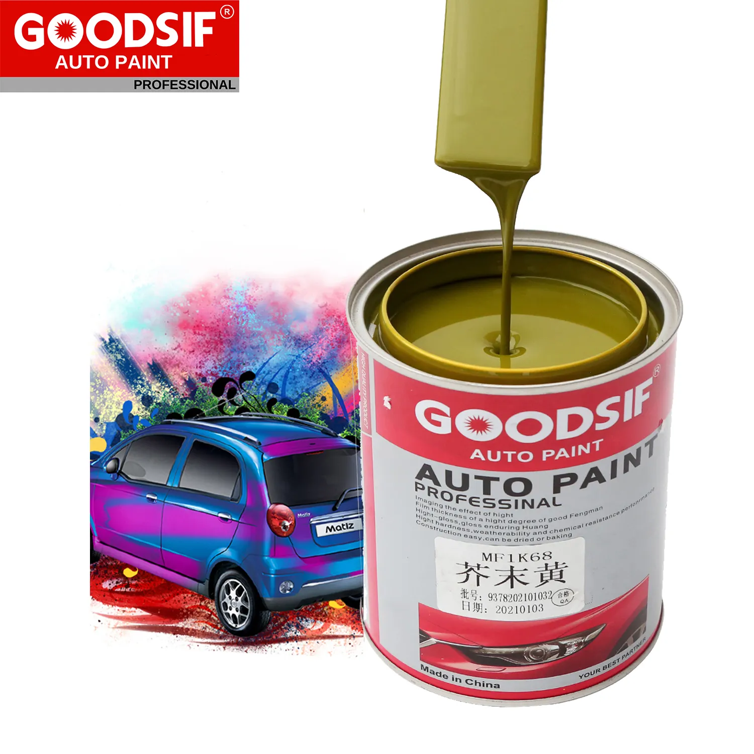 Guangzhou Car Paint Manufacturer 1K Mistura de base de toner Revestimento 2K Revestimento transparente Fornecedor Procurar agentes