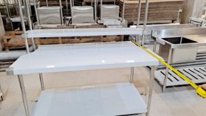 TT-BC309D L 1800MM 2 livelli tavolo da lavoro <span class=keywords><strong>cucina</strong></span> commerciale 2 Overshelf - Product Image 6
