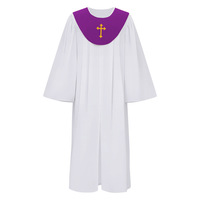Robes de Chorale Unisexe Mat pour Cérémonie Religieuse, Robe de Remise de Diplôme, Costume de Scène avec Étole en V, Robe de Fête pour Femmes et Hommes