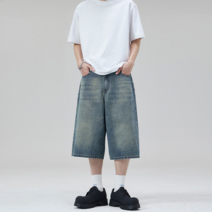 Shorts <span class=keywords><strong>en</strong></span> jean de marque de haute qualité pour hommes – Style streetwear et cargo - Product Image 4