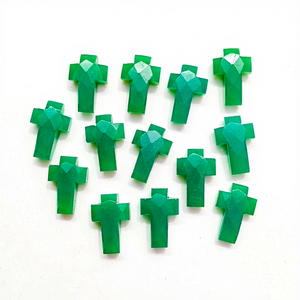 Crisoprasa Natural Tallada a Mano en Forma de Cruz de 15mm, Piedra Preciosa Suelta para Joyería, Precio al por Mayor, Suministros a Granel - Product Image 1