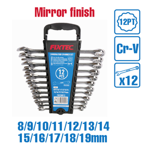 ชุดประแจรวม 12 ชิ้น แบบเมตริก OEM DIY พร้อมเหล็กโครเมียมวาเนเดียม ระบบวงล้อแบบสองด้าน และที่แขวนพลาสติก รุ่น FHCS0012 Co - Product Image 4