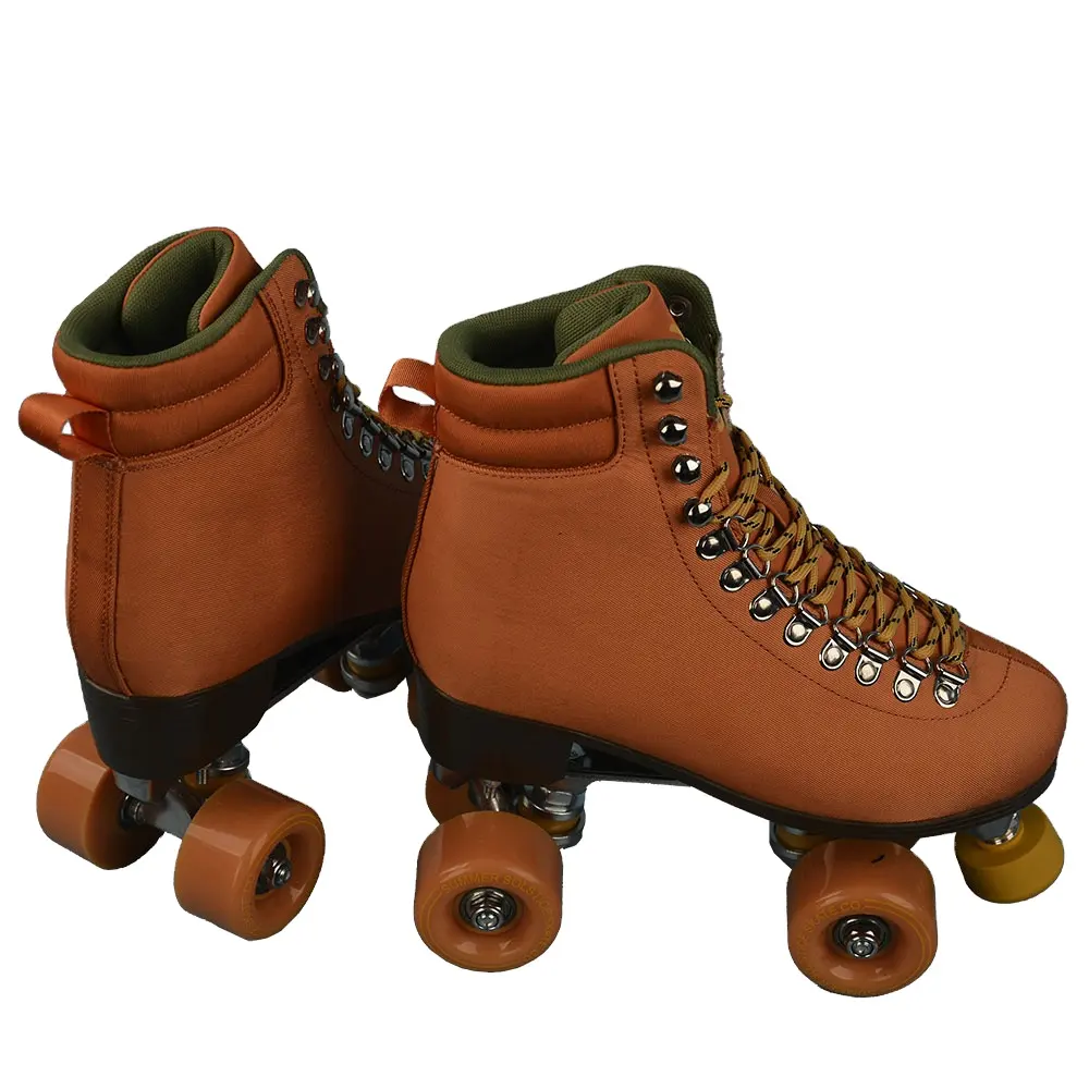 GOSOME 새로운 디자인 조정 크기 PU 또는 PVC 바퀴 조절 고무 브레이크 롤러 쿼드 스케이트