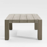 Ensemble de meubles de luxe d'extérieur durables, design moderne, table à manger rectangulaire en teck pour jardin, villa, patio