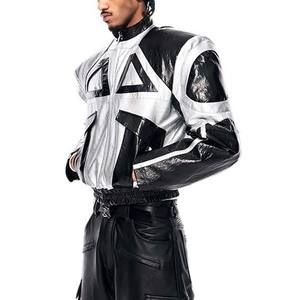 Giacca in Pelle da Uomo Personalizzata DIHUI OEM, Design alla Moda con Colletto Alto, Giacca da Moto Neutra - Product Image 3