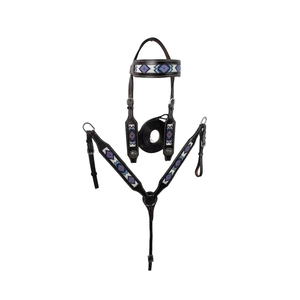 Vente en gros collier de poitrine de serre-tête de cheval en cuir occidental brun produits de cheval occidental de qualité durable - Product Image 2