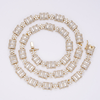 Chaîne de tennis en argent 925 plaqué or véritable, avec moissanite VVS circulaire, bijoux hip-hop tendance, vente chaude pour homme
