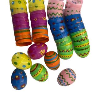 Œufs de Pâques imprimés colorés, design torsadé, œufs en plastique dorés personnalisables - Product Image 5