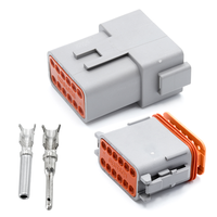 Conector de Cable para Automóvil CQFH Gris DT06-12S Serie DT de 12 Pines, Receptáculo Impermeable IP66 con Carcasa de Nailon de 12V