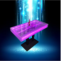 Luxuriöser Acryl-LED-Licht-Couchtisch mit Tischdekoration