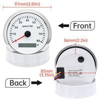 Tachometer Universal 85MM 8000RPM Tahan Korosi untuk Mobil, Kapal Laut, dan Kendaraan Laut - Laris Terjual