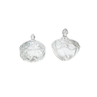 Récipient à bonbons moderne en verre avec couvercle, transparent, découpé à la presse, compatible lave-vaisselle, non toxique, pot de rangement alimentaire pour garde-manger, pour collations, bijoux et petits objets