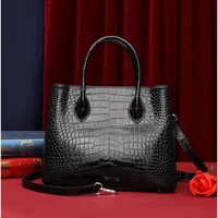 Sac à main de créateur pour femme en cuir de ventre de crocodile, doublure en cuir de vachette véritable, grande capacité, avec poignée supérieure, sac à bandoulière et sac porté croisé