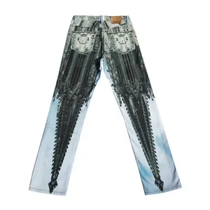 Design Jeans Men DiZEW Custom High Quality Mens Digital Printing Denim Pants Straight Leg Blue Color Denim Jeans For Men