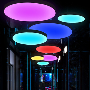ไฟ LED วงกลม RGB 30วัตต์กราฟฟิตีรีโมทคอนโทรลอัจฉริยะไฟห้อยหรี่แสงได้บลูทูธไฟห้องนั่งเล่นยิมบาร์โคมไฟ - Product Image 4