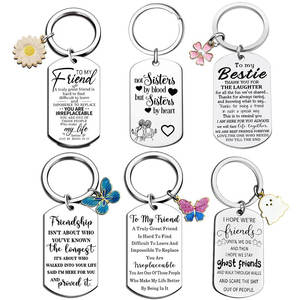 Migliori <span class=keywords><strong>amici</strong></span> grazie regalo a farfalla Sakura portachiavi in metallo acciaio inossidabile per il mio amico portachiavi amicizia - Product Image 2