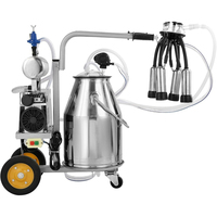 Machine à traire les chèvres, seau en acier inoxydable, traiteur électrique automatique portable à pulsation sous vide, aspiration réglable pour vaches et moutons