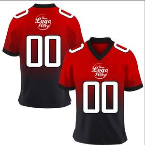 Maillot de rugby personnalisé à logo respirant et à séchage rapide pour homme, col en V, manches courtes, en Spandex/Polyester 160g, style américain - Product Image 6